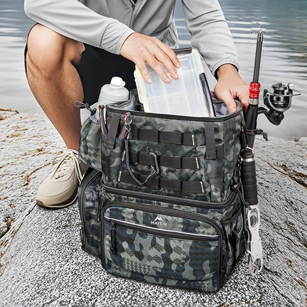 Fishing Backpack with 4 Tackle Boxes