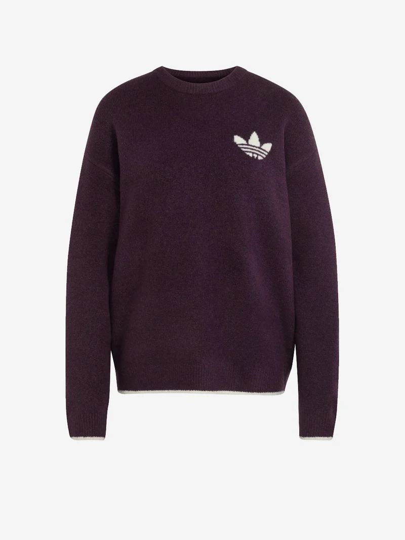 Maglione girocollo bordeaux ESS Knit Tipping