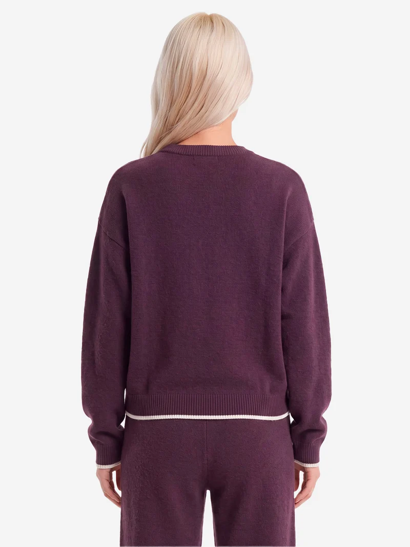 Maglione girocollo bordeaux ESS Knit Tipping