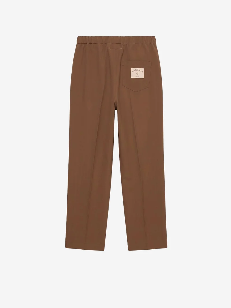 Pantaloni in Misto Lana con Coulisse e patch Margiela 6