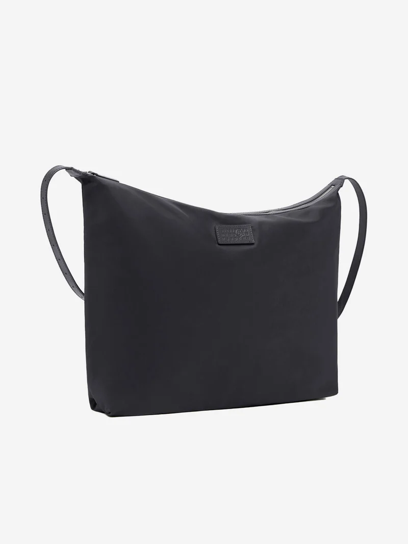 Borsa a Tracolla in Twill di Nylon Nero con patch Numeric