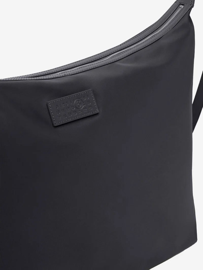 Borsa a Tracolla in Twill di Nylon Nero con patch Numeric