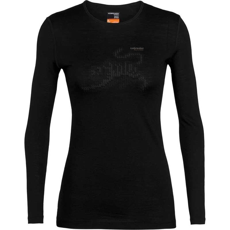 Icebreaker W 200 Oasis LS Crewe Damen Langarmshirt black