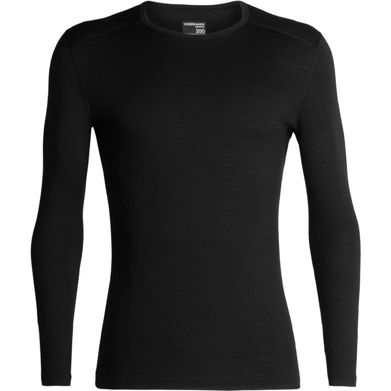 Icebreaker M 200 Oasis LS Crewe Herren Langarmshirt black
