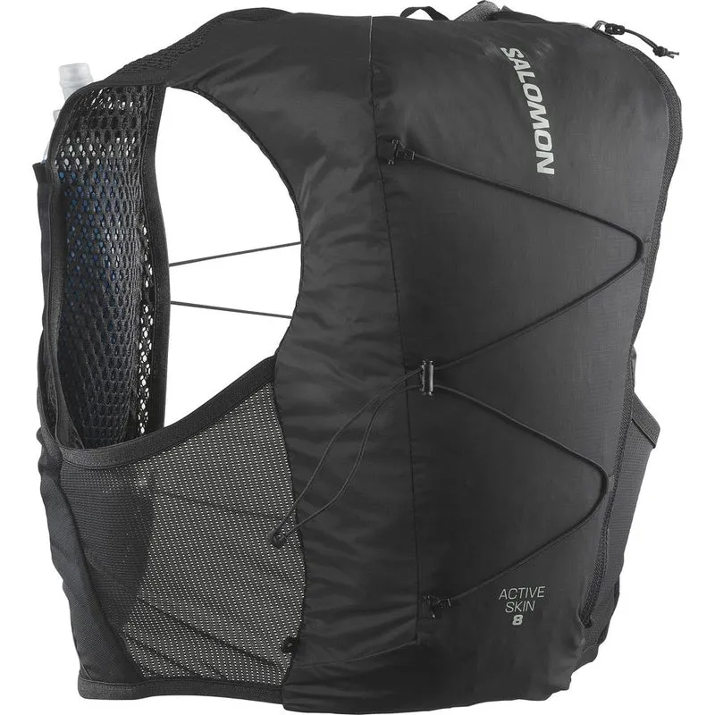 Salomon Active Skin 8 Set Black/metal Laufrucksack black-metal