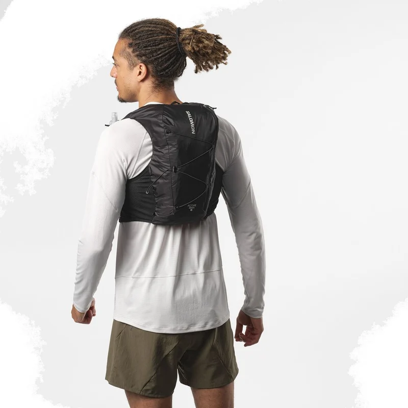Salomon Active Skin 8 Set Black/metal Laufrucksack black-metal