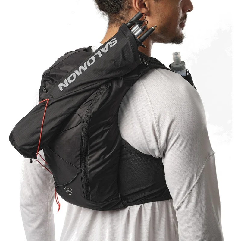 Salomon Active Skin 8 Set Black/metal Laufrucksack black-metal