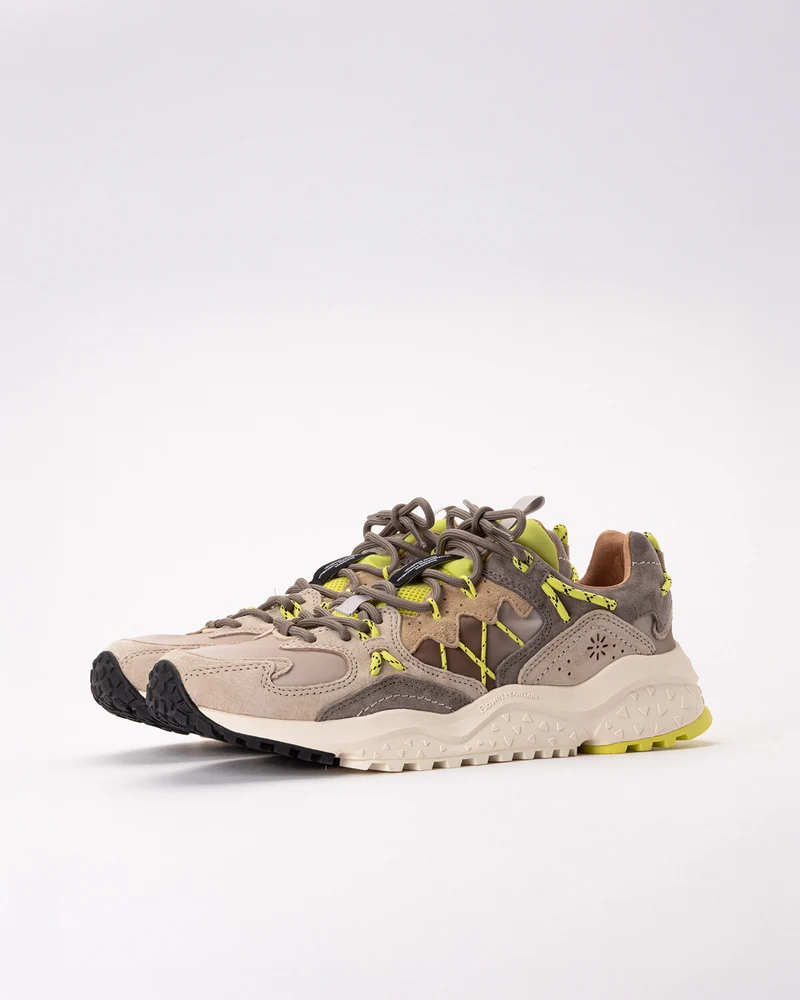 Flower Mountain Yamabushi Uni Suede / Nylon Ripstop Taupe / Lime