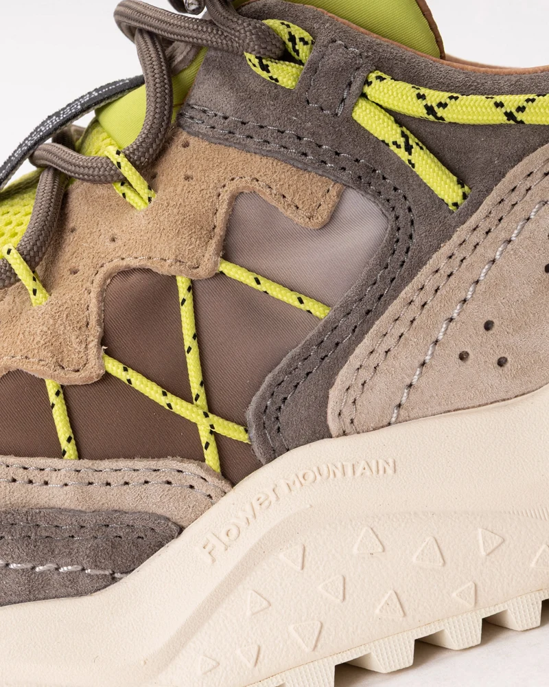 Flower Mountain Yamabushi Uni Suede / Nylon Ripstop Taupe / Lime