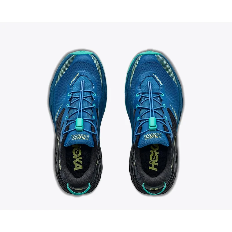 Hoka Speedgoat 7 Big Kids black night glow blue