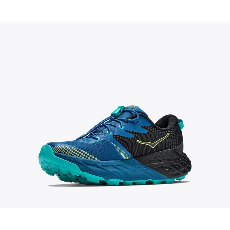 Hoka Speedgoat 7 Big Kids black night glow blue