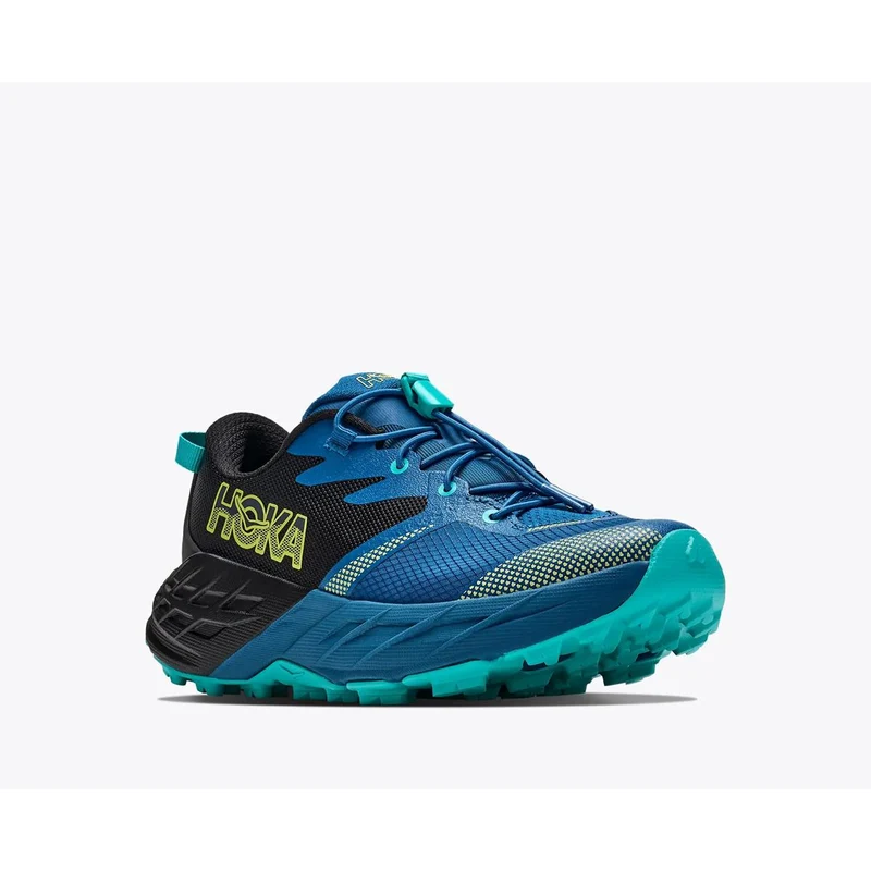 Hoka Speedgoat 7 Big Kids black night glow blue