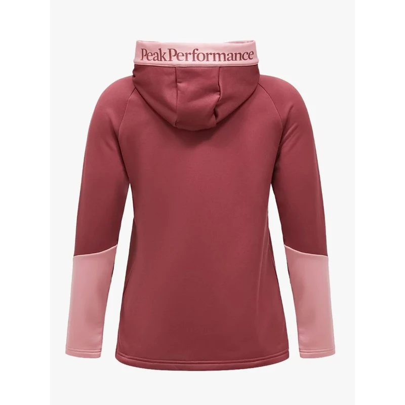 Peak Performance W Rider Essentails Zip Hood wild rouge warm blush Damen Fleecejacke