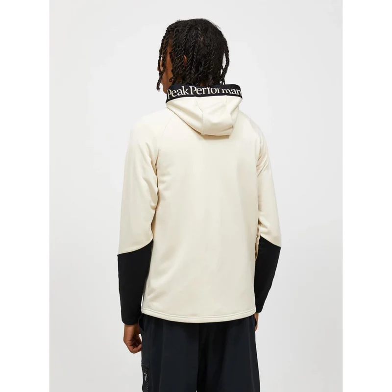 Peak Performance M Rider Essentials Zip Hood sand fog black Herren Fleecejacke