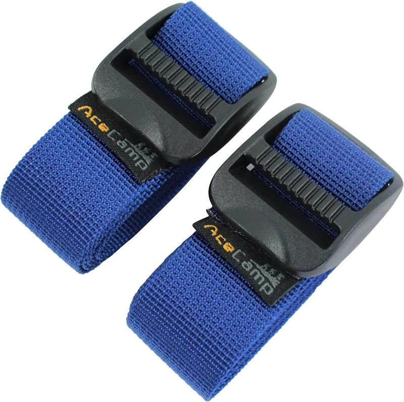 AceCamp 3er Set Koffergurt 2,5x65cm – Blau, extra stark