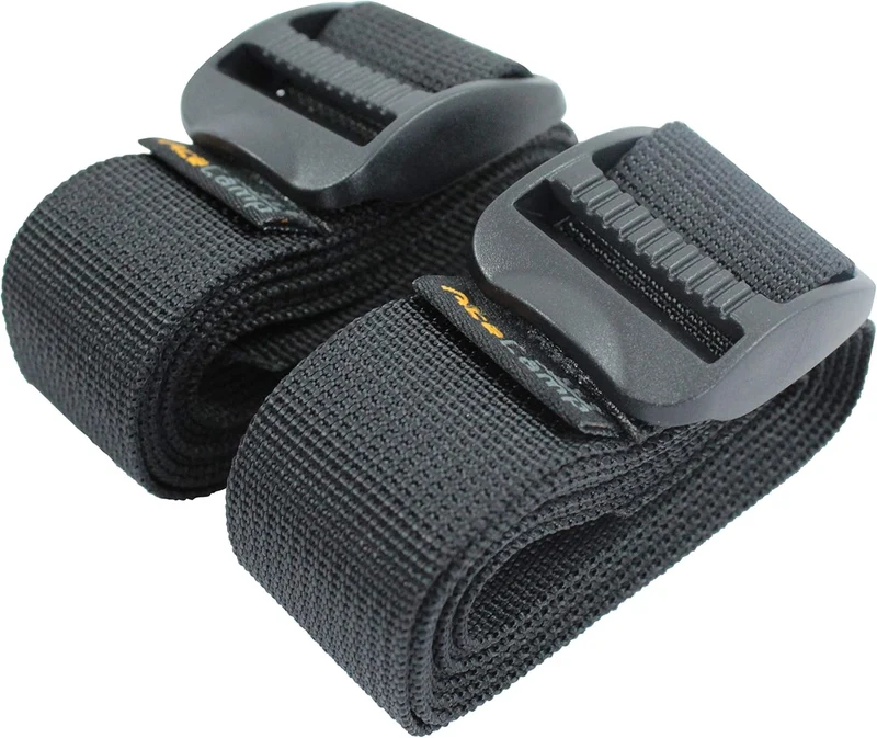 AceCamp 3X Koffergurt Set – 2,5 x 120 cm, Schwarz