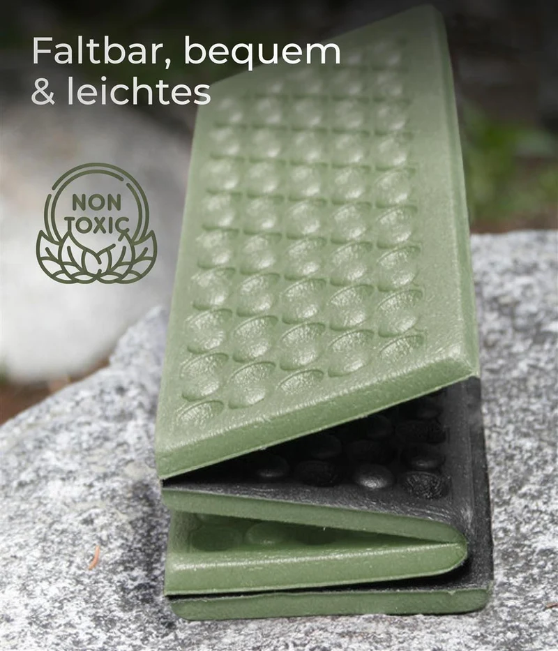 2er Set faltbares Thermo-Sitzkissen 40x30 cm – Grün