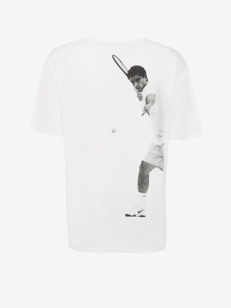 T-shirt bianca con grafica 'Pete Sampras'