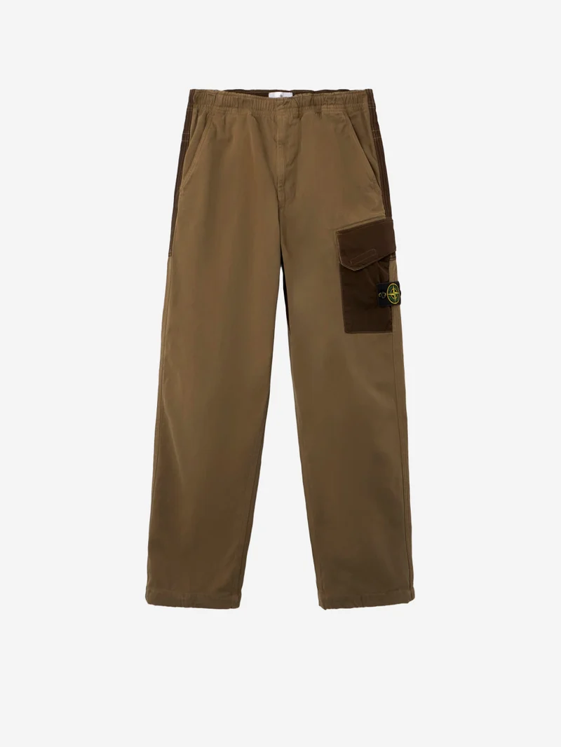 Pantalone in cotone Panama con inserti in nylon