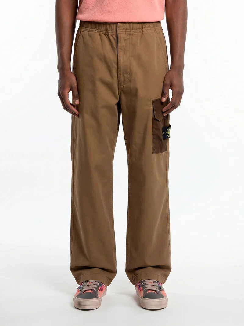 Pantalone in cotone Panama con inserti in nylon