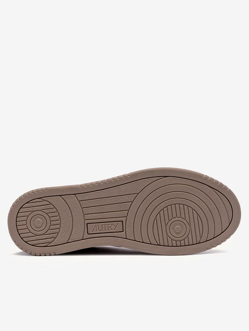 M Medalist Low in suede marrone antilope e talloncino verde