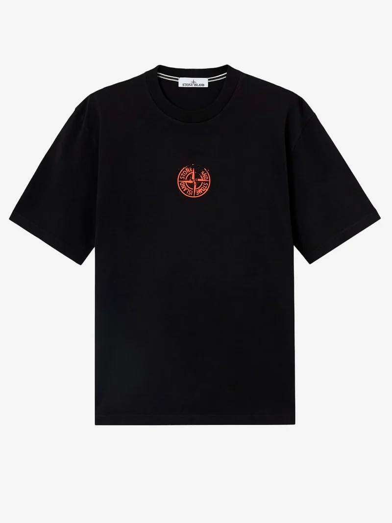 T-shirt nera con stampa 'Vertical Placement'