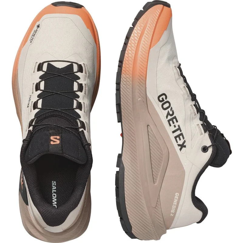 Salomon Genesis 2 GTX Damen Wanderschuh rainy-day-desert-tan-nectarine