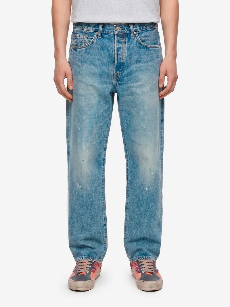 Loose Jeans cimosati blu medio