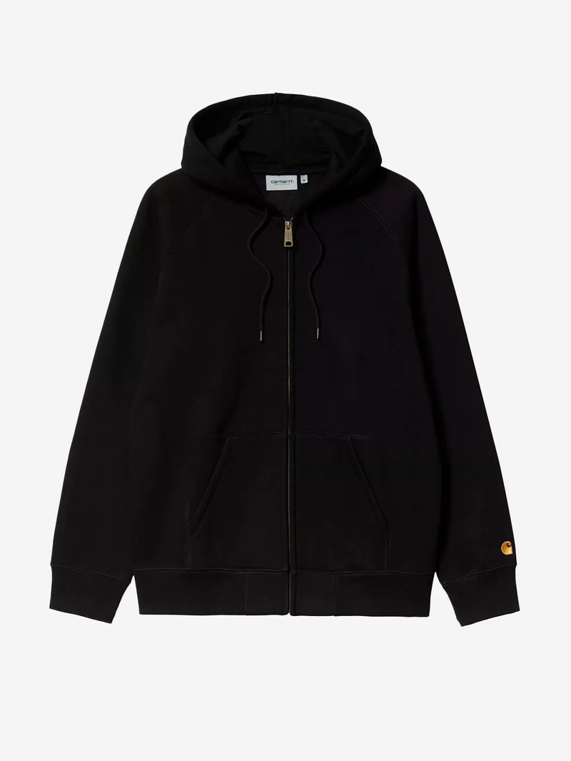 Hooded Chase Jacket nera con zip