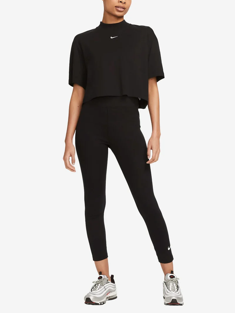 W Leggings neri a 7/8 a vita alta neri
