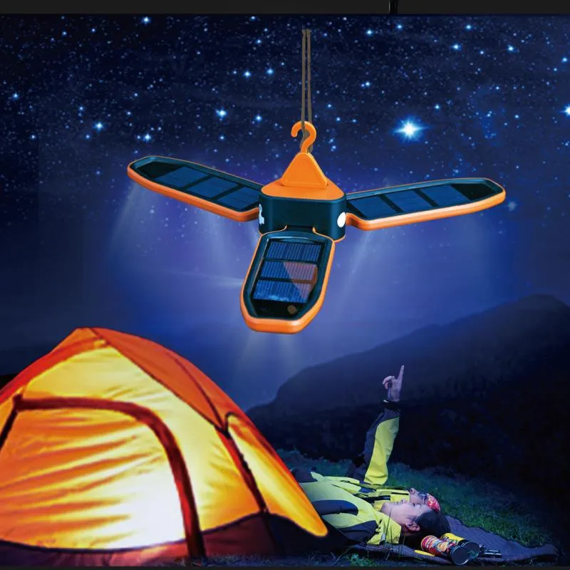 SURYA Solarlampe faltbar mit USB & Haken – AceCamp