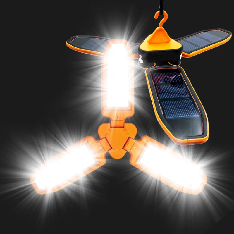 SURYA Solarlampe faltbar mit USB & Haken – AceCamp