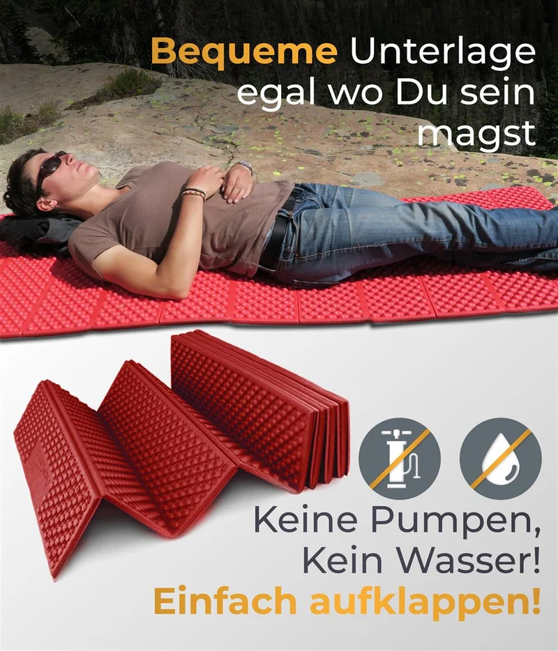 AceCamp Chill Star Liegematte 186x56 cm – Rot