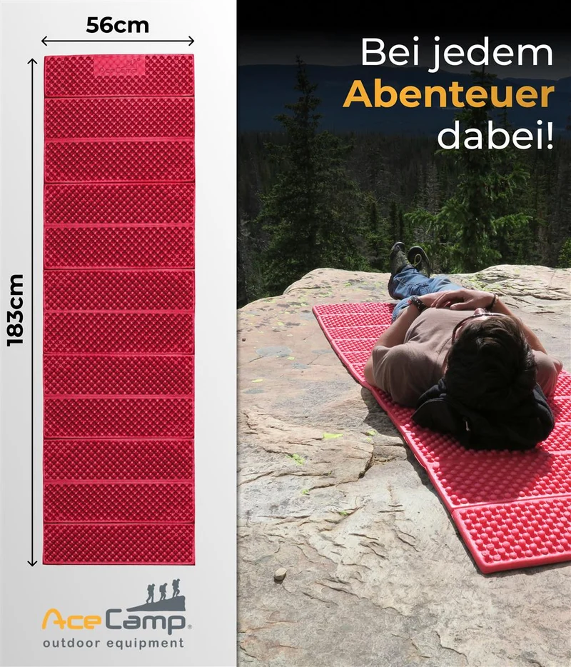 AceCamp Chill Star Liegematte 186x56 cm – Rot