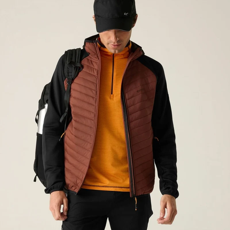 Regatta Andreson Herren Hybrid-Isolationsjacke burnt henna - black