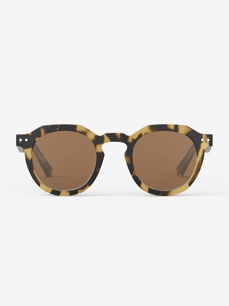 Occhiali da sole in acetato marrone golden