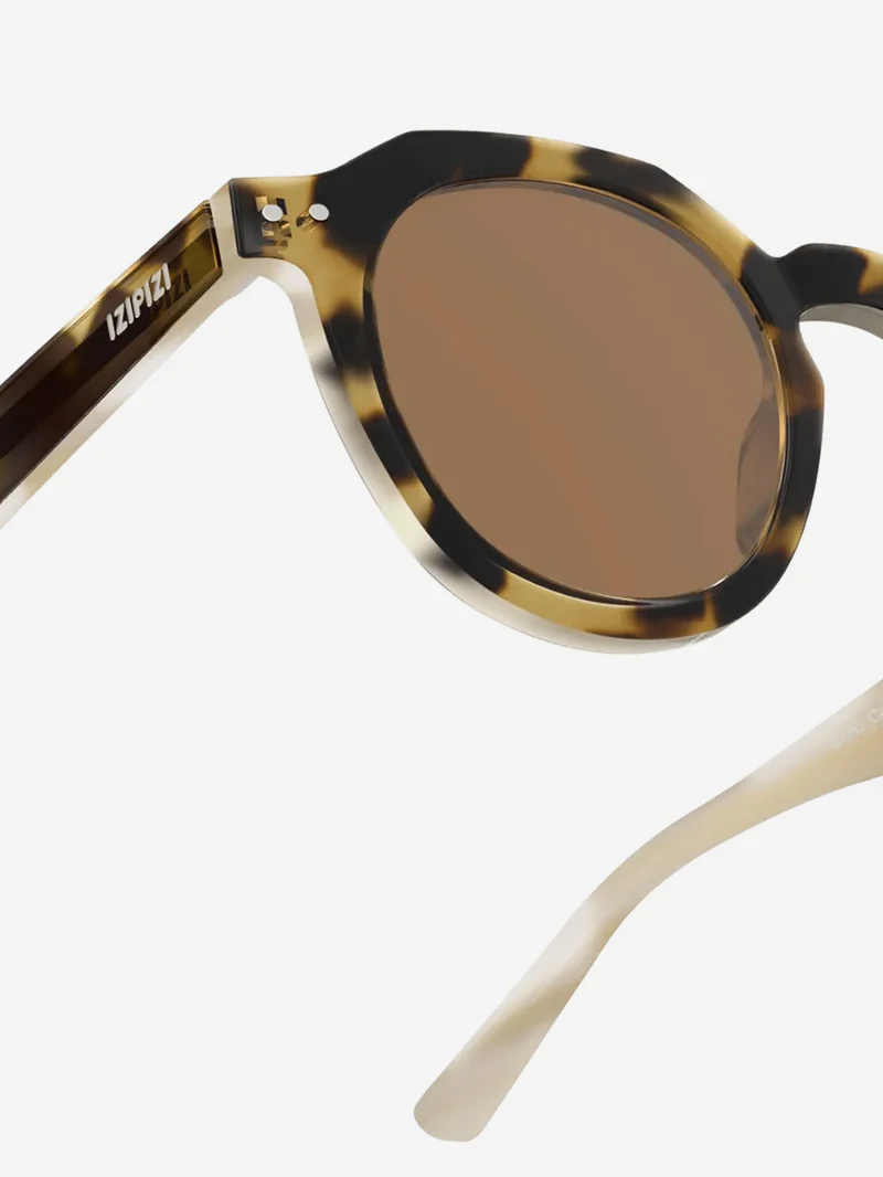 Occhiali da sole in acetato marrone golden
