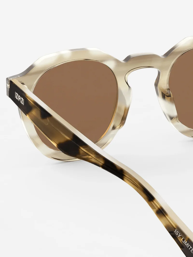 Occhiali da sole in acetato marrone golden