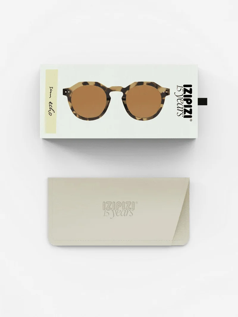 Occhiali da sole in acetato marrone golden