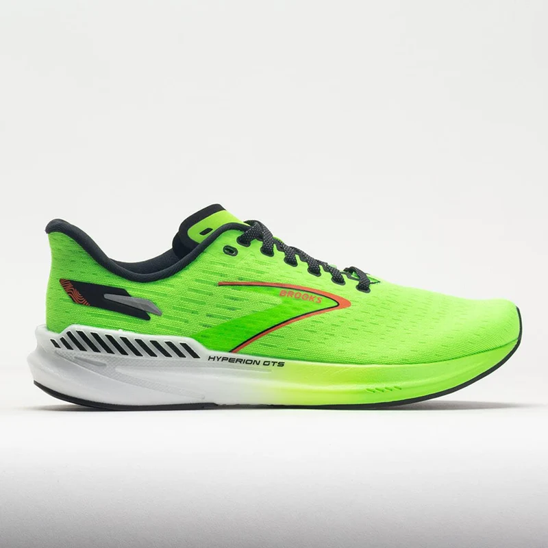 Brooks Hyperion GTS green gecko red orange white
