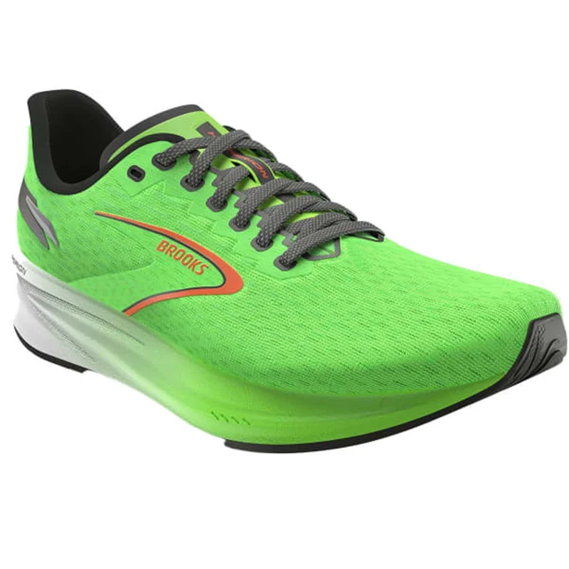 Brooks Hyperion GTS green gecko red orange white