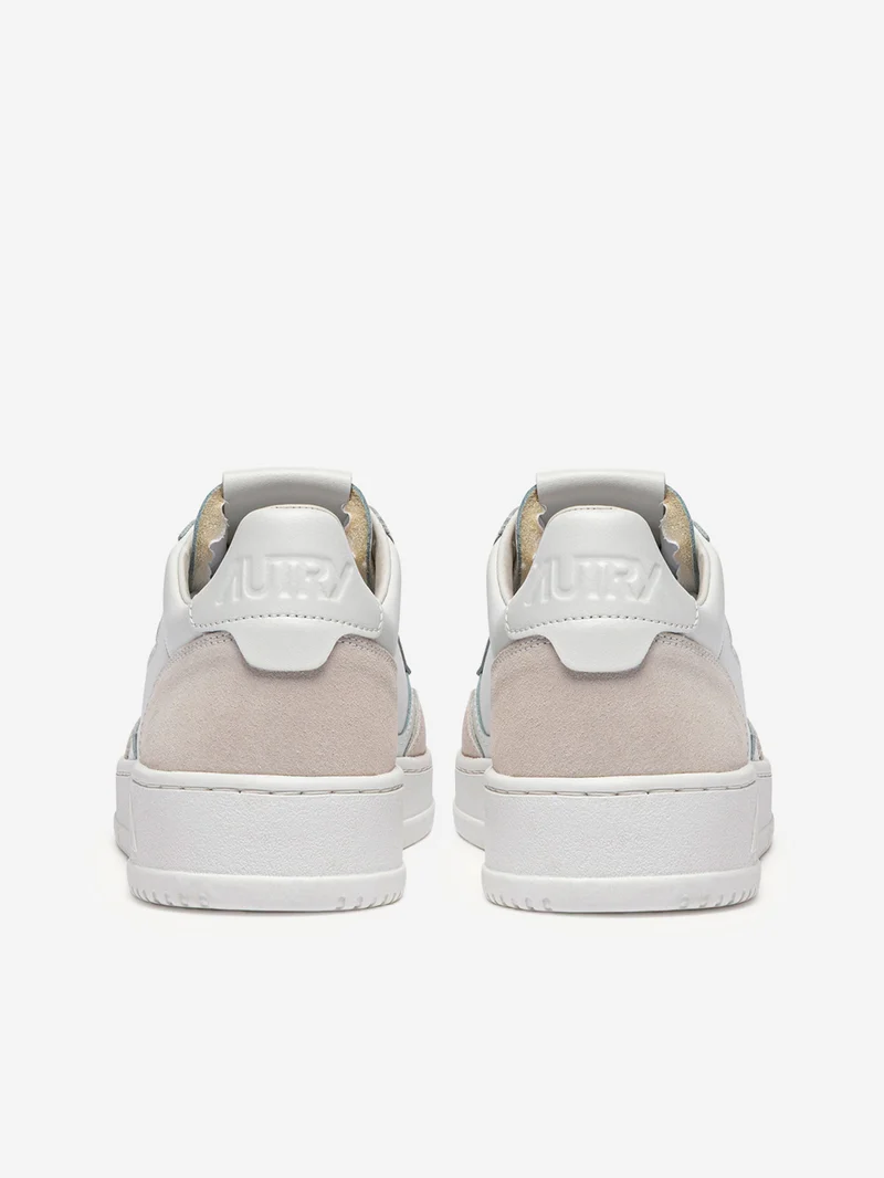 M Medalist Low in pelle bianca e beige
