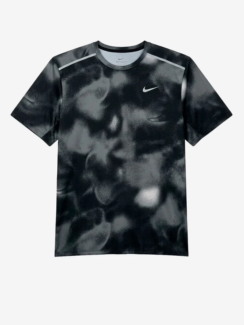 T-shirt nera a manica corta da running Dri-FIT UV