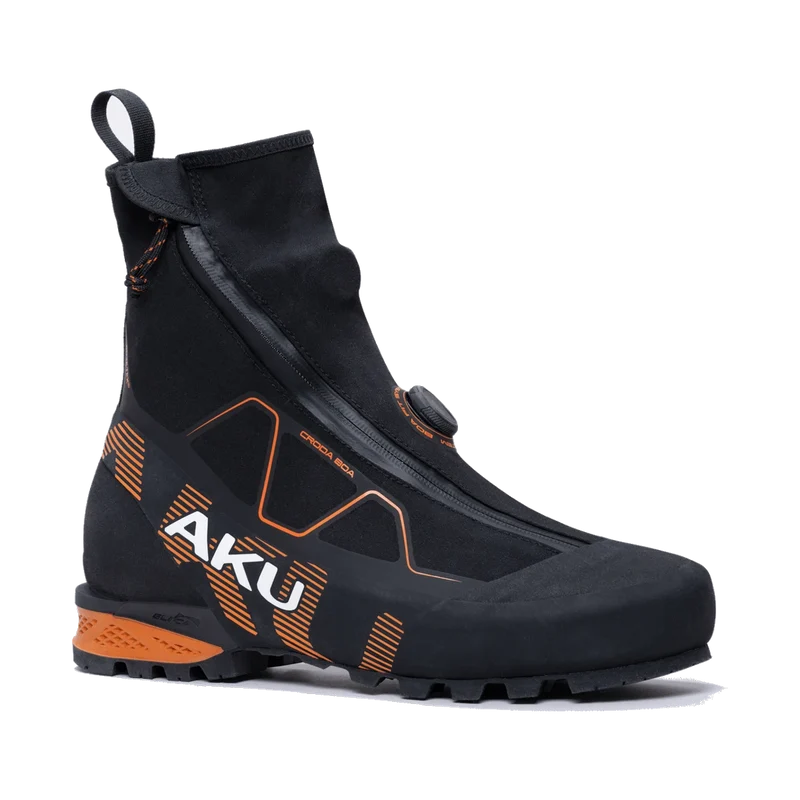 AKU Croda BOA GTX Black, wasserdichter Hochtourenschuh mit präzisem BOA-System