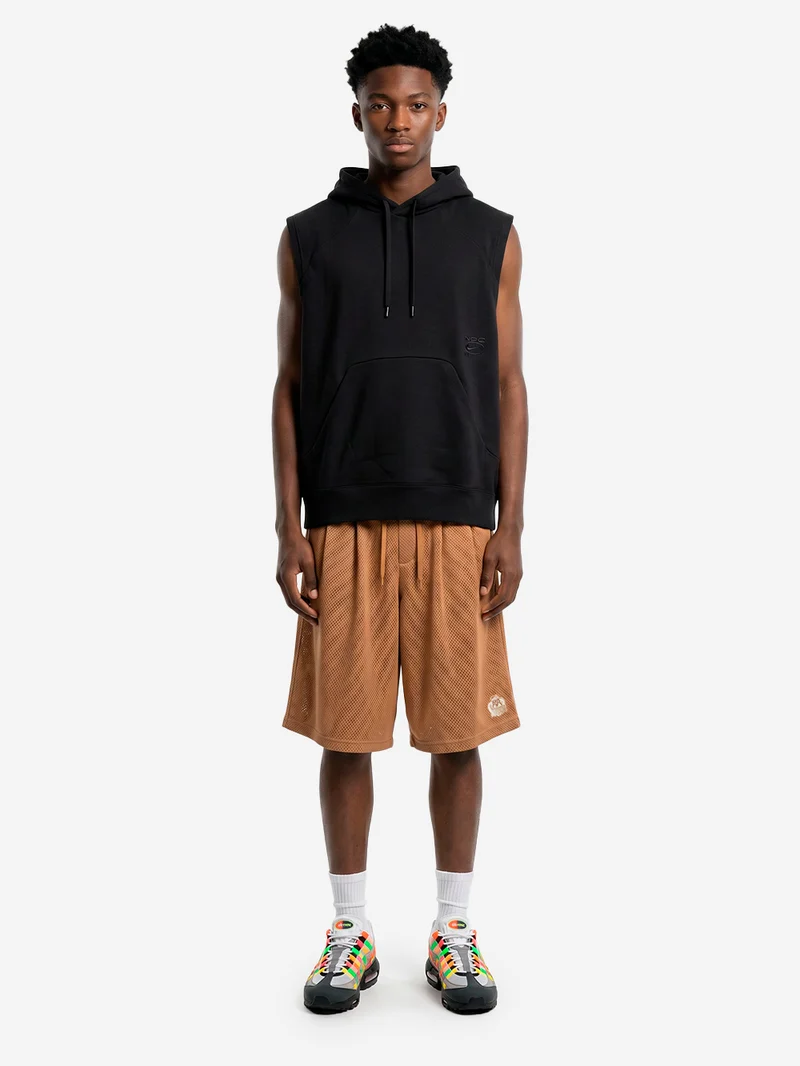 Shorts Club in mesh marrone