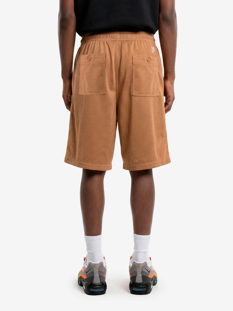 Shorts Club in mesh marrone