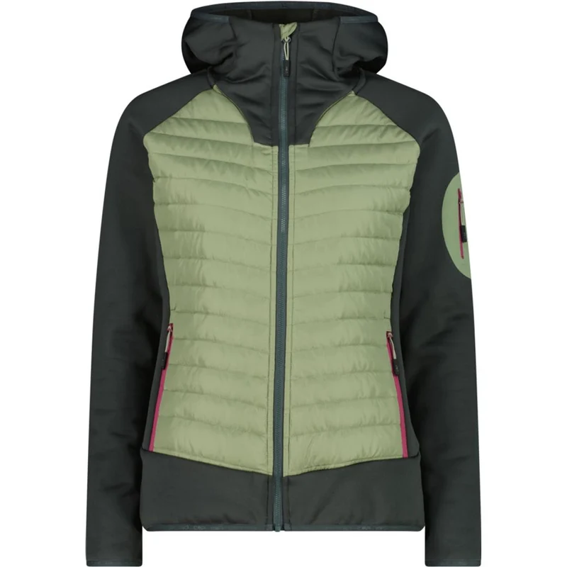 CMP Jacket Hybrid Fix Hood Midlayer Damen Hybridjacke green-tea