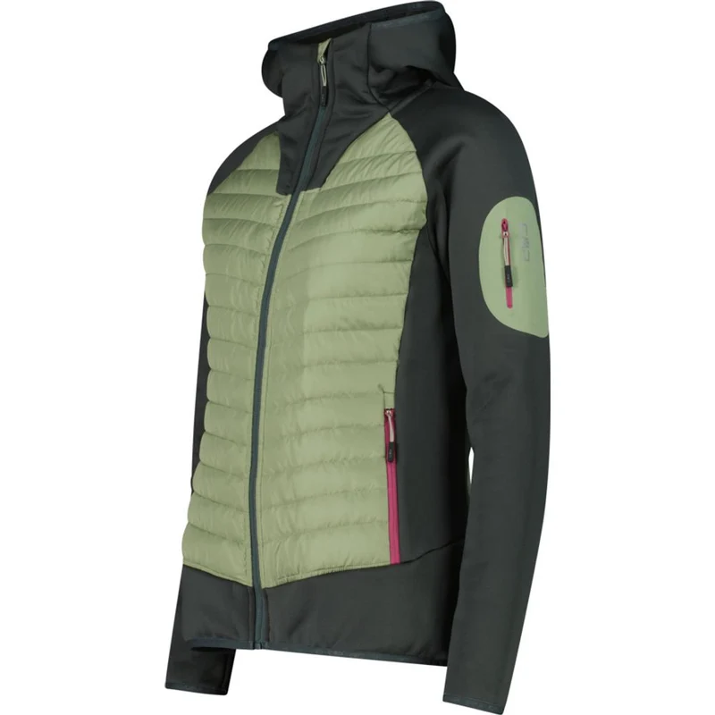 CMP Jacket Hybrid Fix Hood Midlayer Damen Hybridjacke green-tea