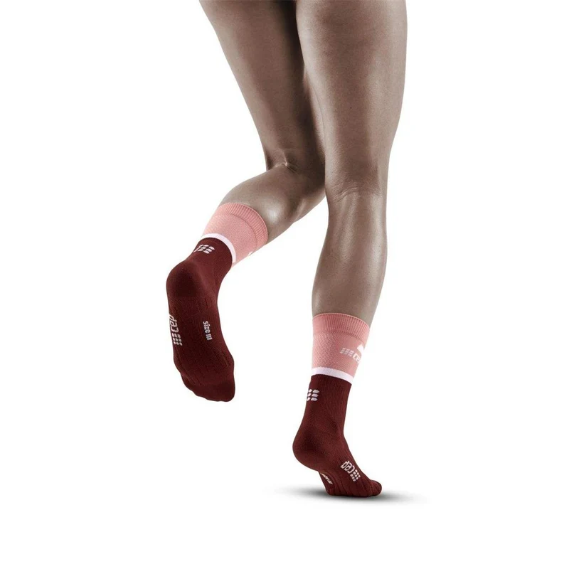 cep The Run Mid Cut Socks Women rose/dark red