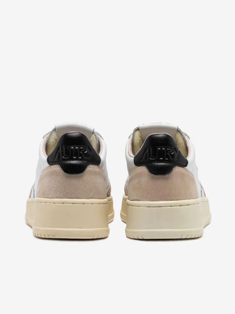 M Medalist Low bianche, nere e suede beige